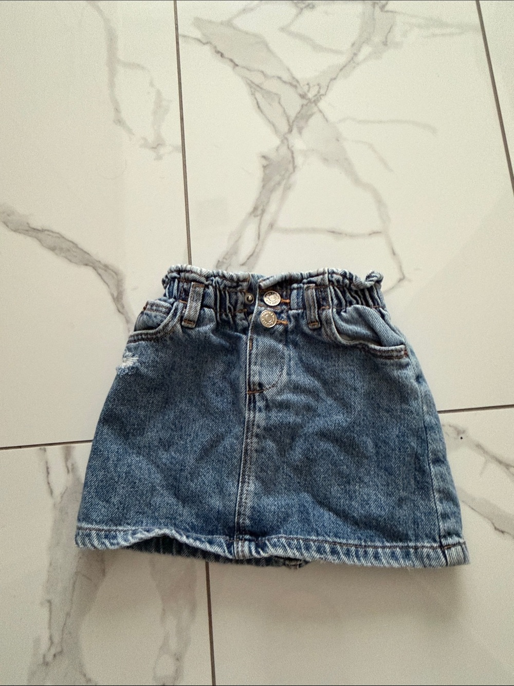 Zara Kids Blue Denim Skirt - Elastic Waist